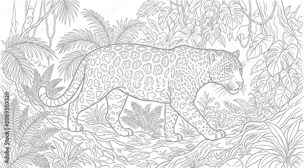 Fototapeta premium hand drawn vector illustration of a hand drawn tiger