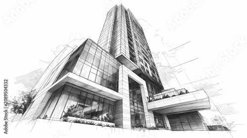 Elegant Graphite Structure Art Sharp Ink Linework