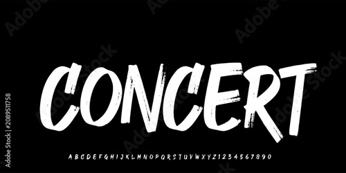 Bild auf Leinwand Concert font, A aggressive metal display font with chaotic forms, perfect for band logos, album covers, and dark music, clothing