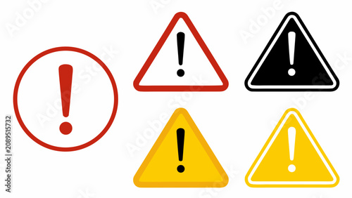 Warning Triangle Sign with Exclamation Mark Symbolizing Danger Risk Safety Alert and Road Hazard Isolated on White Background Illustration