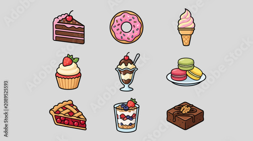 Assorted sweet desserts collection