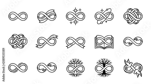 Obraz na plátne Infinity Symbol Collection: Diverse Designs and Variations - Vector Graphics
