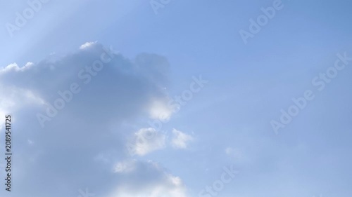 Large Cumulus Cloud in Blue Sky Timelapse 4K