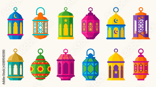 Konstfotografi Colorful lanterns for decoration and celebration.