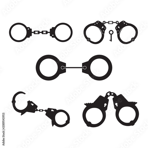 Cuadro en lienzo handcuffs icon logo vector design template