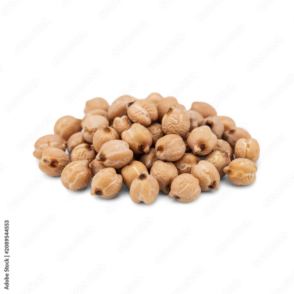 Obraz premium Pile of dried chickpeas with textured skins in studio lighting isolated on transparent background