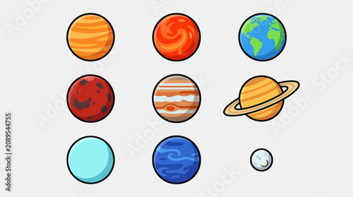 Fotografie Celestial bodies icons
