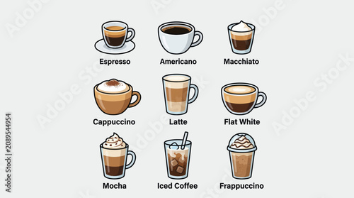 Photos Coffee drink variety collection
