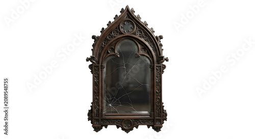 Cuadro en lienzo Ornate gothic mirror frame with cracked glass