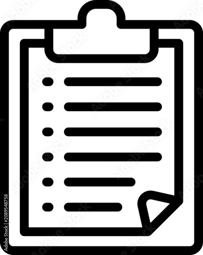 clipboard line icon. Clean and minimalist vector icon for websites, mobile apps, presentations, and logos. Fully scalable and customizable for any project.