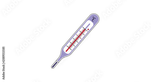 Illustration Of A Medical Thermometer Depicting Health Monitoring Of Body Temperature