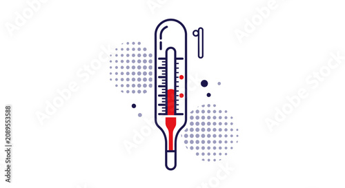 Illustration Of A Medical Thermometer Depicting Elevated Temperature Readings