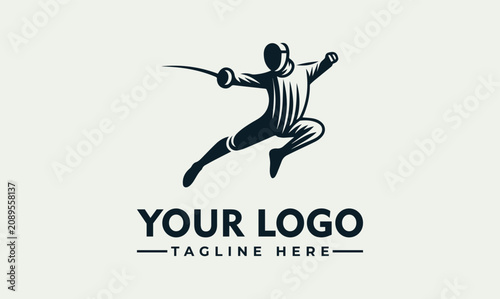 Fotografía Professional vector logo illustration fencing athlete in action for sports club