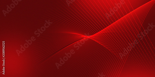 Konstfotografi A digital abstract image featuring a pattern of curved, repeating red lines against a black background