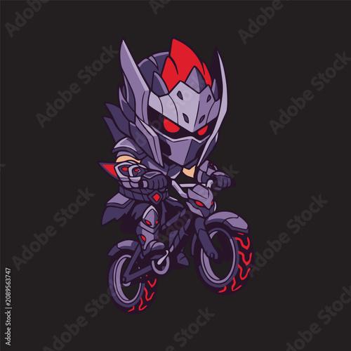 Bild auf Leinwand Cute Anti Mage Riding Bike Hero Dota 2 Artwork