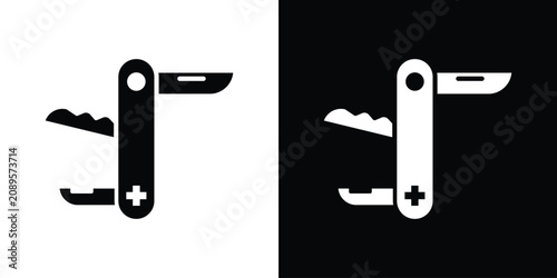 Fotografía Swiss Knife icon outline symbols series. EPS10