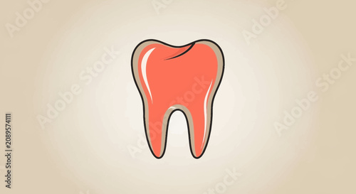Illustrated Molar Tooth Representing Dental Health And Treatment Visualisation Graphics And Design