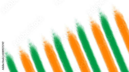 Ireland Flag Diagonal Spray Stroke PNG Transparent, Green White Orange Airbrush Overlay