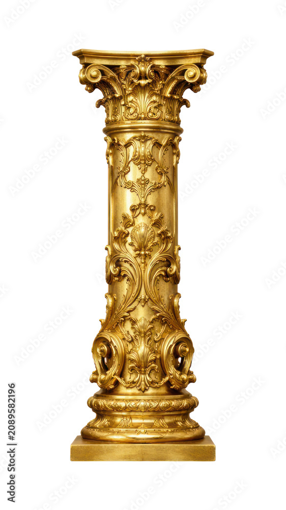 Obraz premium PNG Ornate golden column illustration.