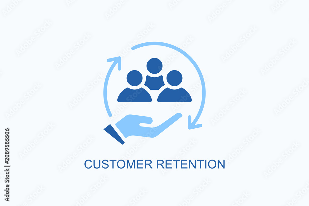 Fototapeta premium Customer Retention Icon Or Logo Isolated Vector Illustration