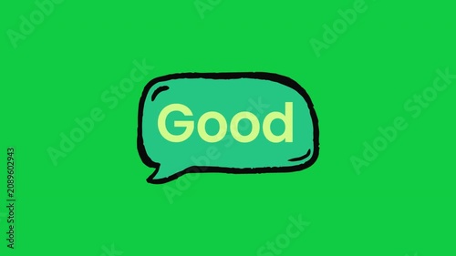 Good Green Speech Bubble Social Media Sticker on Green Background