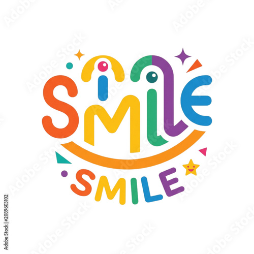 Colorful Joyful Typography Design Featuring Creative Lettering and Playful Graphic Elements for Happy Children and Positive Branding Projects