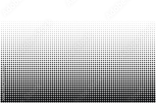 Black halftone dot gradient abstract background with fading dots pattern on transparent background