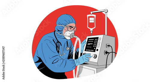 Hospital Staff Operates Complex Medical Equipment During Critical Patient Treatment Procedure