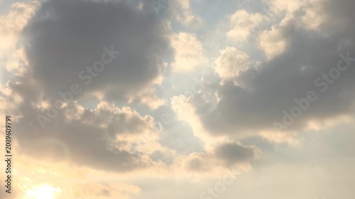 Sun Rays Behind Dark Clouds Timelapse 4K