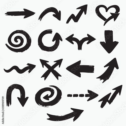 Fotografía Freeform Arrow Silhouette Icon Set