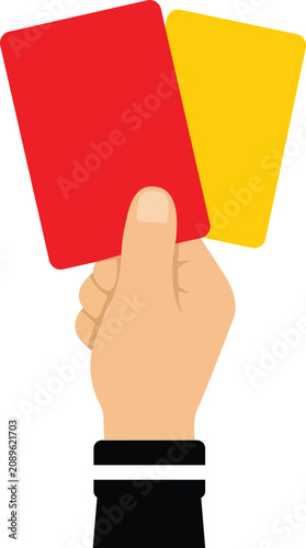 Photos football referee penalty cards