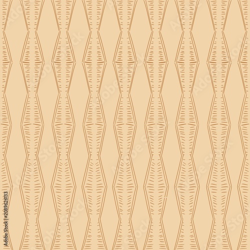 Abstract seamless pattern design featuring wavy lines in light beige and soft brown tones, suitable for backgrounds, textiles, or wallpaper applications
