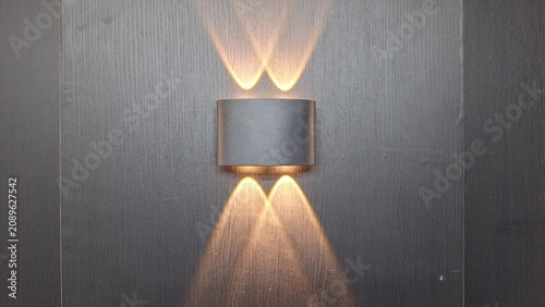 Photos Modern Minimalist Wall Lamp with Up and Down Warm LED Light Pattern