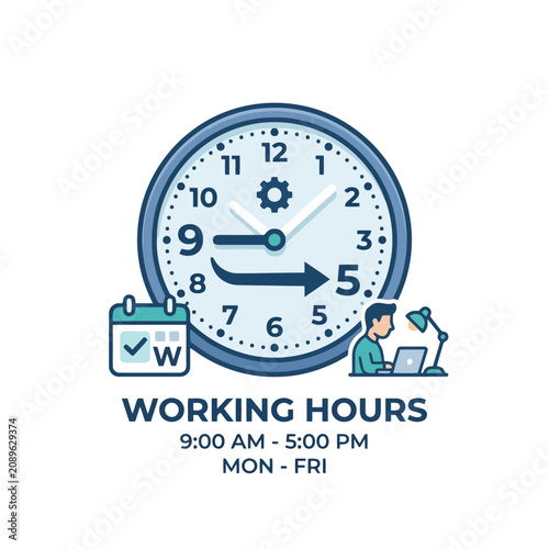 Konstfotografi A graphic illustration showing standard business office working hours