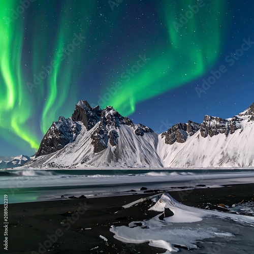 A serene winter landscape with the aurora borealis (24)