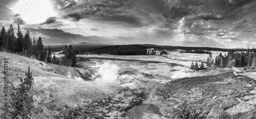 Foto Norris Geyser Basin panoramic view, Yellowstone National Park