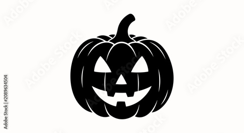 Schilderij op canvas Halloween Pumpkin with Carved Jack-o-Lantern Face for Festive Decoration
