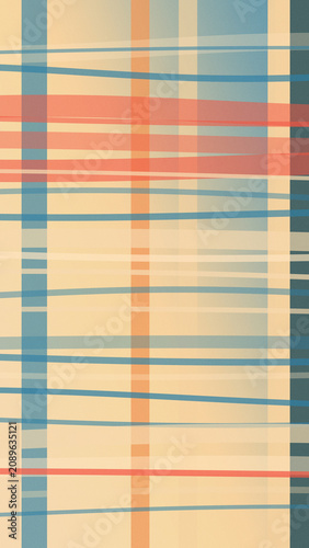 Abstract plaid pattern in warm pastel blue, peach, and cream, creating a calm retro textile mood for backgrounds, banners, and design layouts with copy space.