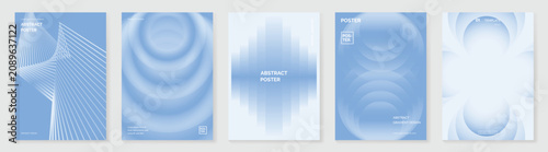 Obraz na plátne Blue gradient cover templates vector set