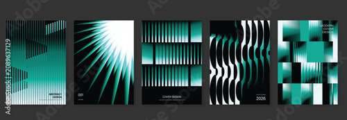 Tableau sur toile Abstract gradient poster vector set