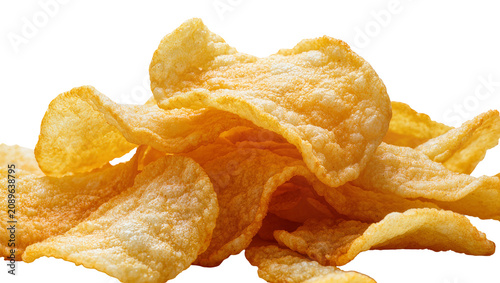 Foto Isolated delicious golden crispy textured prawn crackers a savory appetizer snac