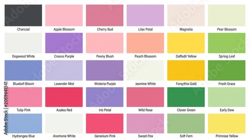 Pastel color swatch palette for graphic design with colorway template spectrum