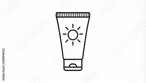 Minimalist sunscreen tube line design
