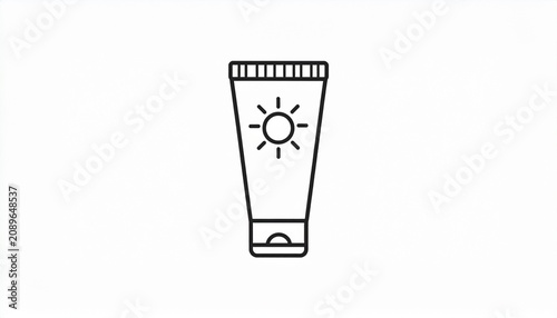 Minimalist sunscreen tube line design