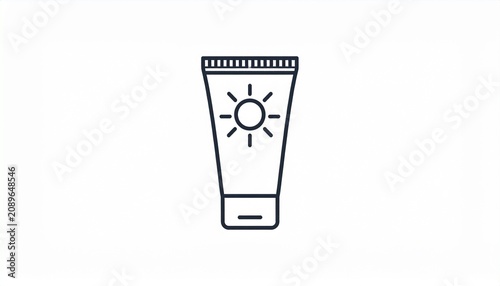 Minimalist sunscreen tube line design