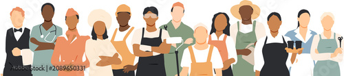 People of different professions together. Modern design.
