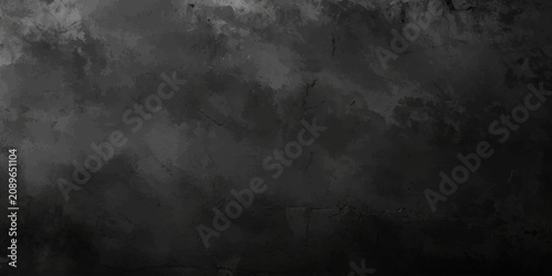 Obraz na płótnie Dark Grunge Wall Texture Background with Vintage Black Concrete Surface, Rough A