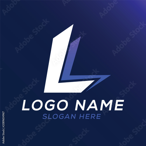 Letter L Technology Logo Design, L Lightning Monogram Logo for Digital Startup Brand