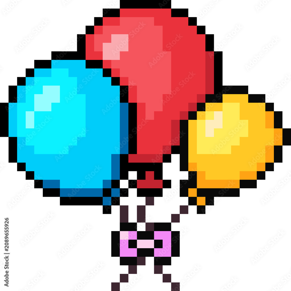 Fototapeta premium Pixel Art Party Balloon Icon