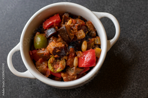 Cuadro en lienzo Traditional Sicilian Eggplant Caponata Appetizer